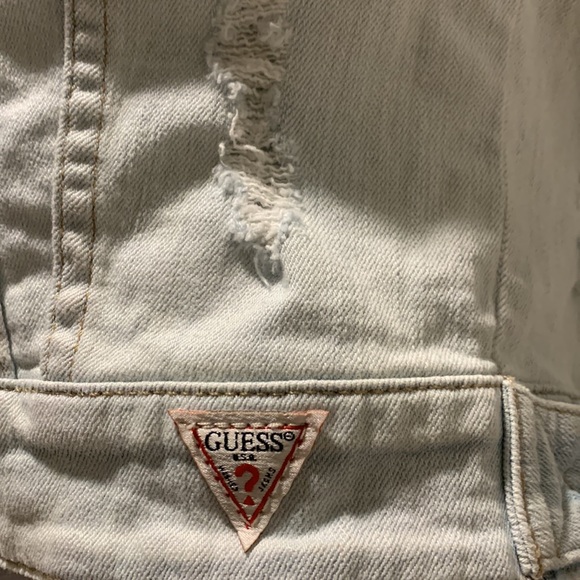 Vintage Guess Distressed Denim Jacket Vest! - Picture 5 of 14
